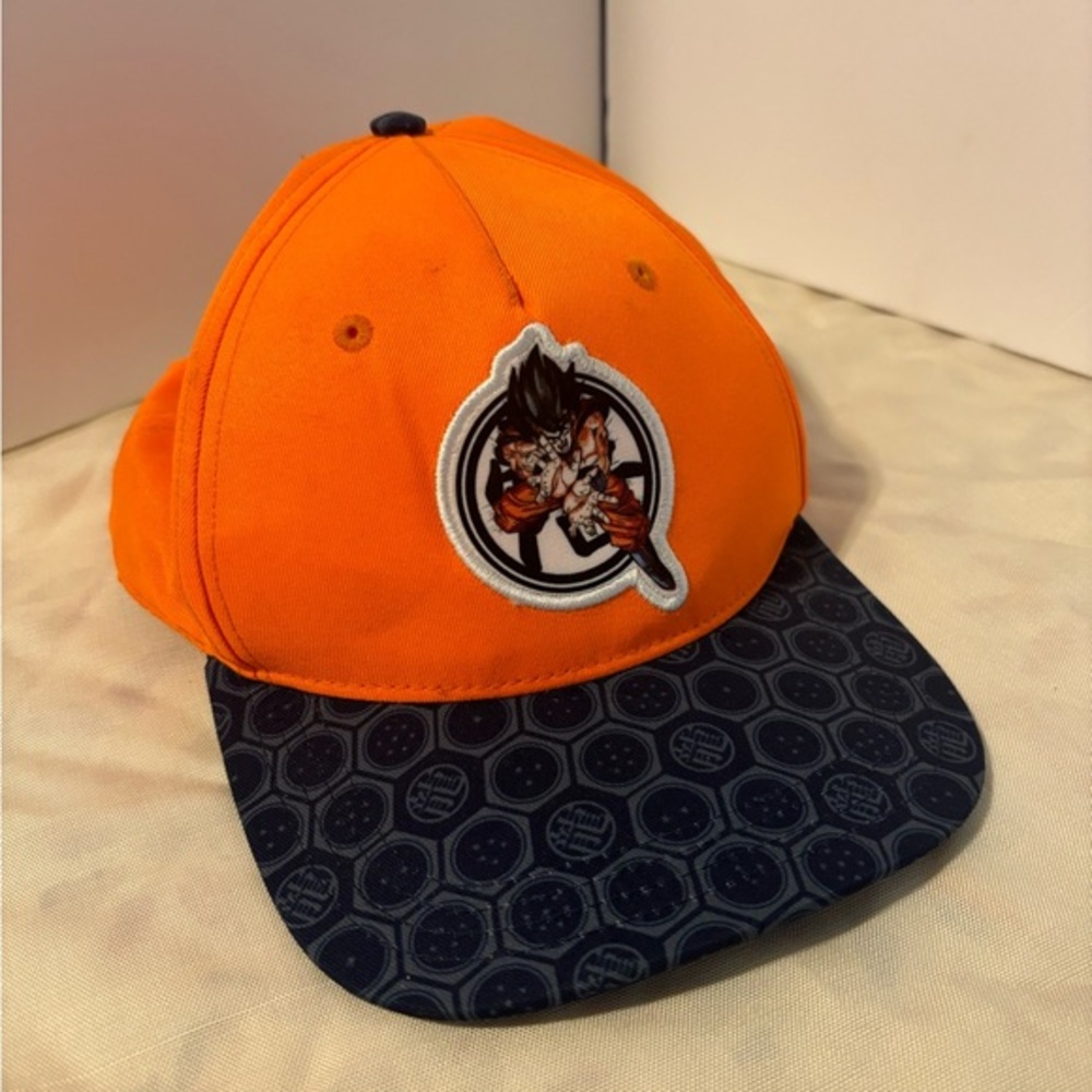 Boys Dragon Ball Z Goku Baseball Cap Orange Youth Size Adjustable Snap Closure